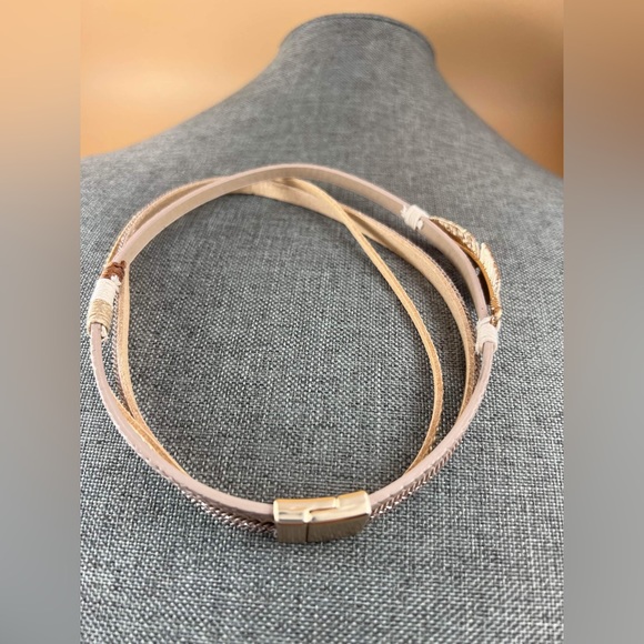 Leather Choker layered  Necklace  New - Picture 1 of 3